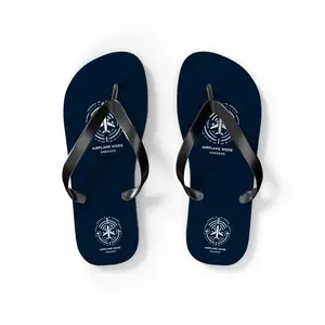 Men's Custom Aviation Themed Flip Flops - Casual Comfortable EVA Black Sole Sandals, Summer Adventure Footwear