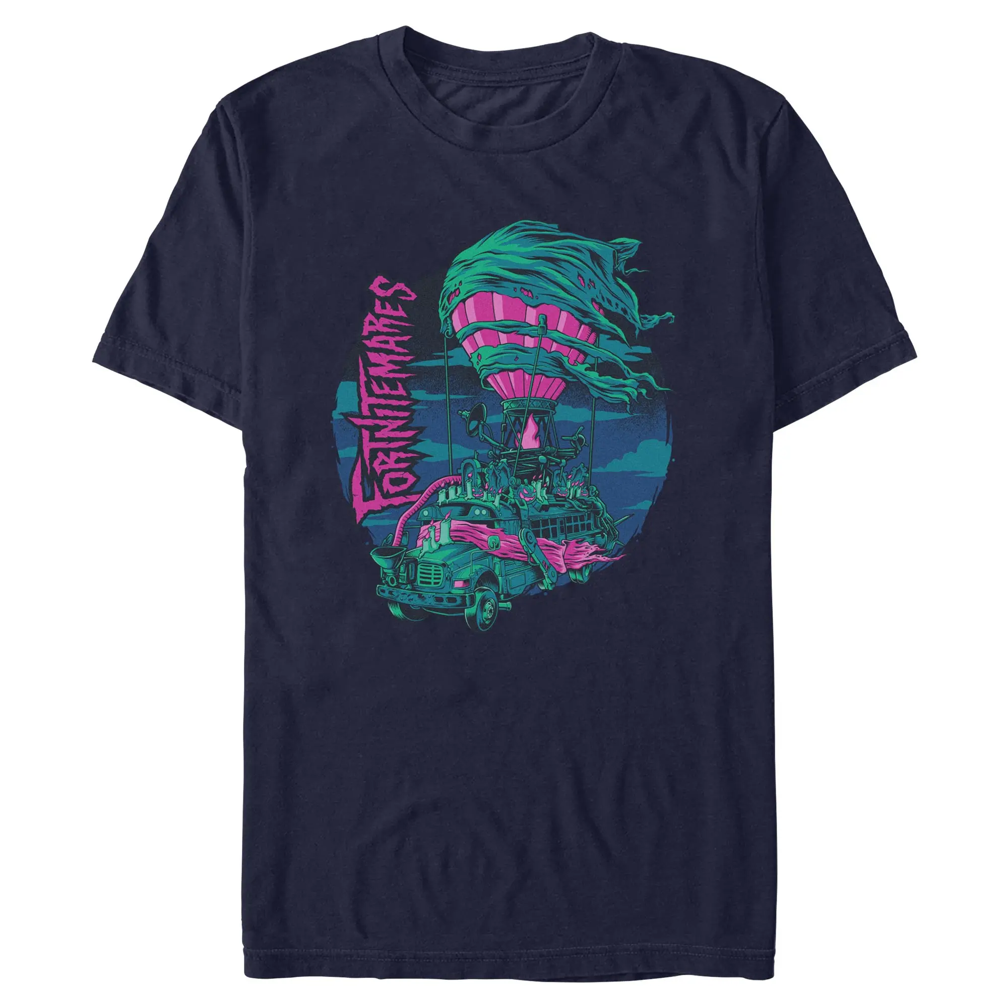 Mens Fortnite Halloween Battle Bus Nightmare T Shirt, Costume, Shortsleeve