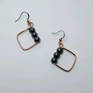 Copper and Hematite Earrings