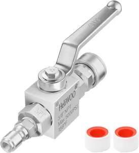 Heliwoo Pressure Washer Ball Valve 5000 PSI, 3/8” Quick Disconnect Connect Shut Off Valve for High Power Washer Hose