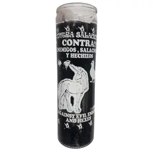 Contra Salacion Veladora Negra / Against Evil & Enemies Black Ritual Candle