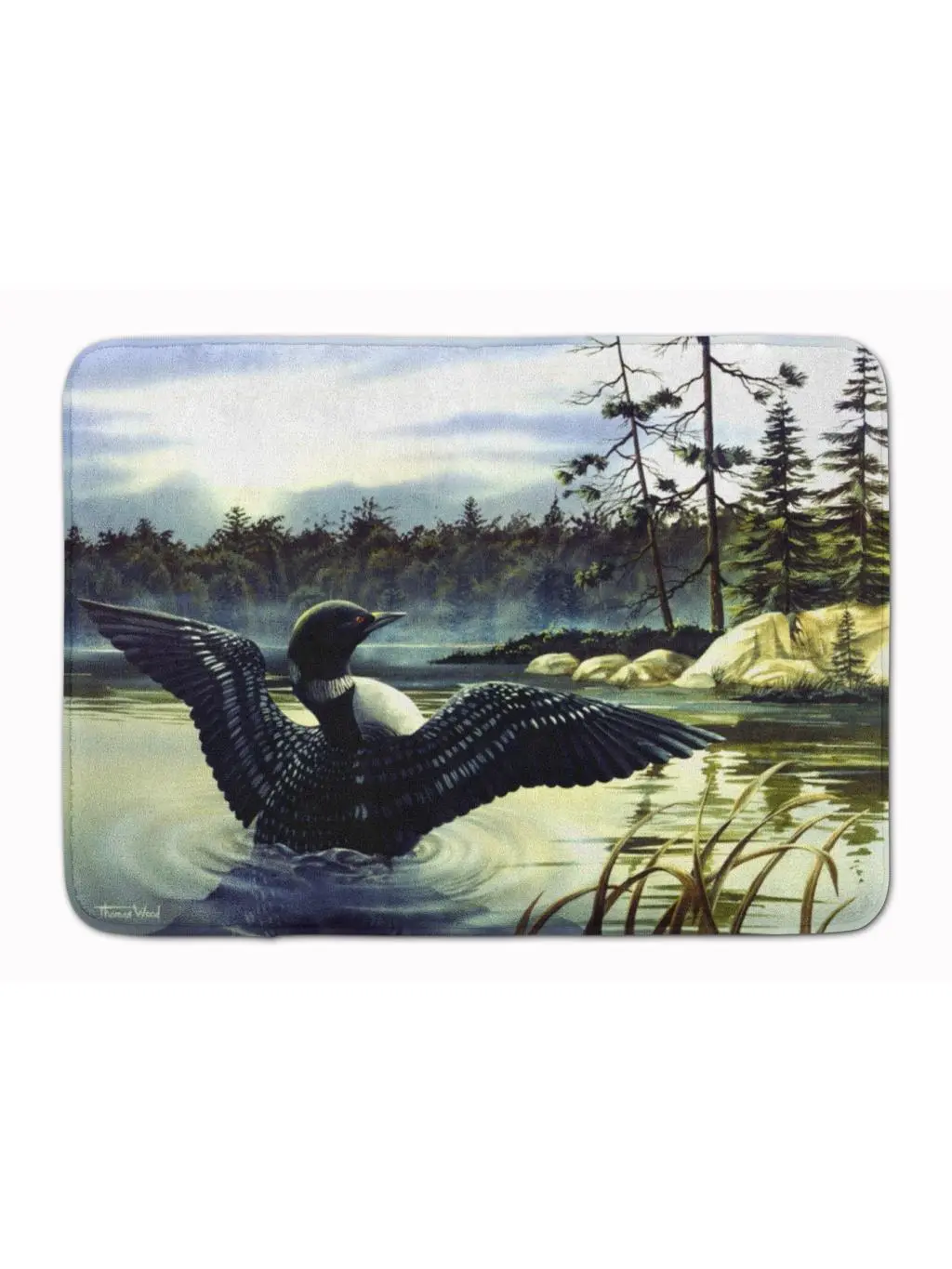 Carolines Treasures PTW2059RUG Loon Indoor Memory Foam Mat, 19" h x 0.25" w x 27" l, Full-Cushion, Machine Washable