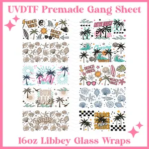 Chasing Waves 16oz Libbey Wraps - 22x24 - UVDTF PREMADE GANG SHEET