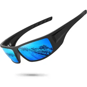 Polarized Sports Sunglasses for Men Women Unbreakable Frame Cycling Fishing Wrap Around Sunglasses UV400 Protection