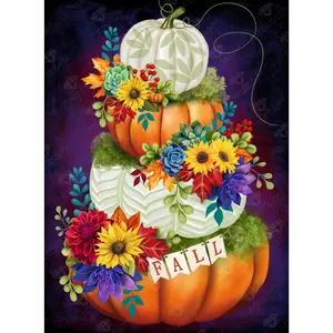 Fall Pumpkin Stack Diamond Painting Kit
