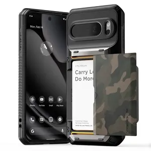 VRS DESIGN Glide Pro Pixel Case FREEDOM Edition - Military Camo Wallet Case for Google Pixel with Strapless Design & Sturdy TPU Protection