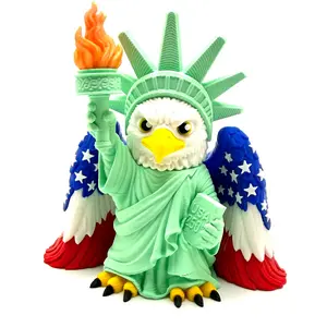 HixTown USA Eagle Statue of Liberty 2Dprinted statue Multicolor digitally painted