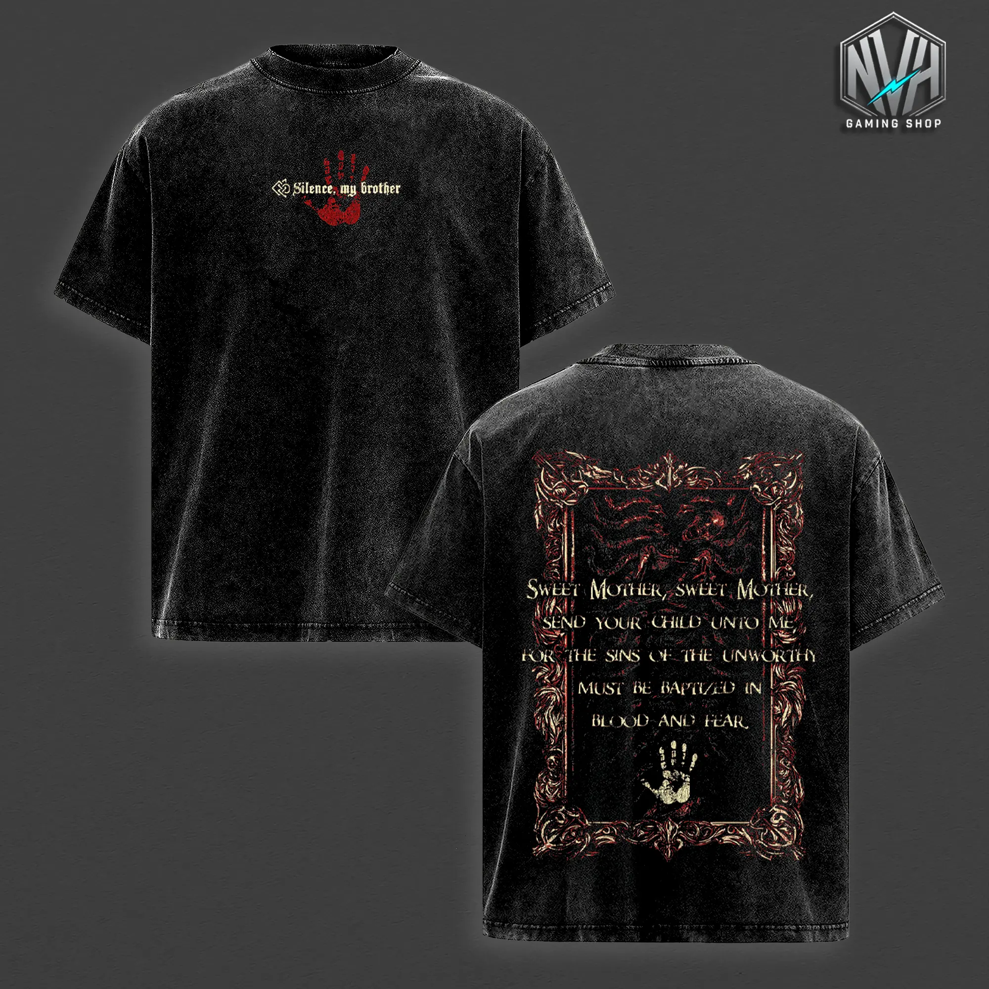 The Elder Scrolls V Skyrim Dark Brotherhood Oversized Graphic Tee Men, Graphic Tee Unisex Heavyweight, Heavyweight Cotton Unisex Shirt, Short Sleeve Top, Game Lover Shirt, Casual Streetwear Apparel, Trendy T-shirt, Men Women Clothing