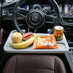 Car Steering Wheel Table: Portable Food & Laptop Desk, Durable ABSS Material, Adjustable Height & Angle, Universal Design for Any Vehicle truck  accessories