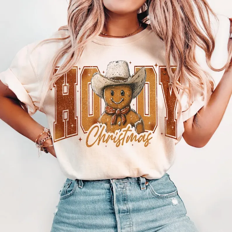 Howdy Chrsitmas Gingerbread man Shirt, Christmas Season Shirt, Christmas western Shirt, Christmas Shirt, Retro Christmas Shirt Shirt