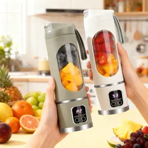 Intelligent Multi-Functional Juicer and Blender with LED Display 450ml Large Capacity USB-C Charging Portable for Smoothies Milkshakes Juices Baby Food Supplements Ideal Gift for Father's Day