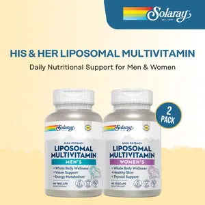 Solaray His & Her's Liposomal Multivitamin for Men & Women 2-Pack – Men's Liposomal Multivitamin + Women's Liposomal Multivitamin - Daily Multivitamin Supplement with Liposomal Nutrient Delivery