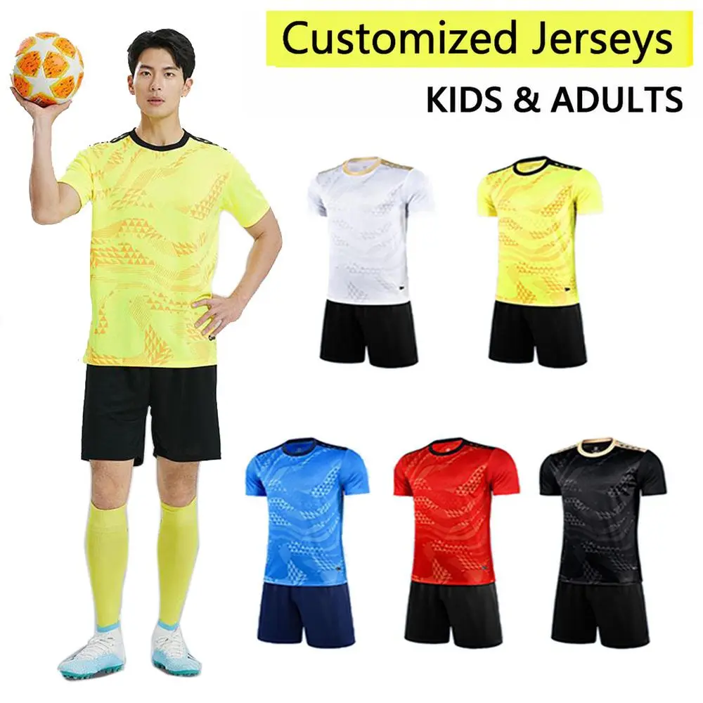Personalised Football Shirt Set Men Football Jersey Custom Soccer Jerseys [DIY Name&Number]