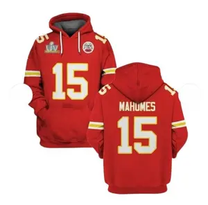 Mahomes #15 Red Pullover 3D Hoodie, Luxury Designer Inspire, Y2K Concept Fashion, Style Hoodie, Fashion Hoodie, Gift for Fan, Graphic Loose Fit For KC Chiefs Fan Streetwear Casual Warm Apparel