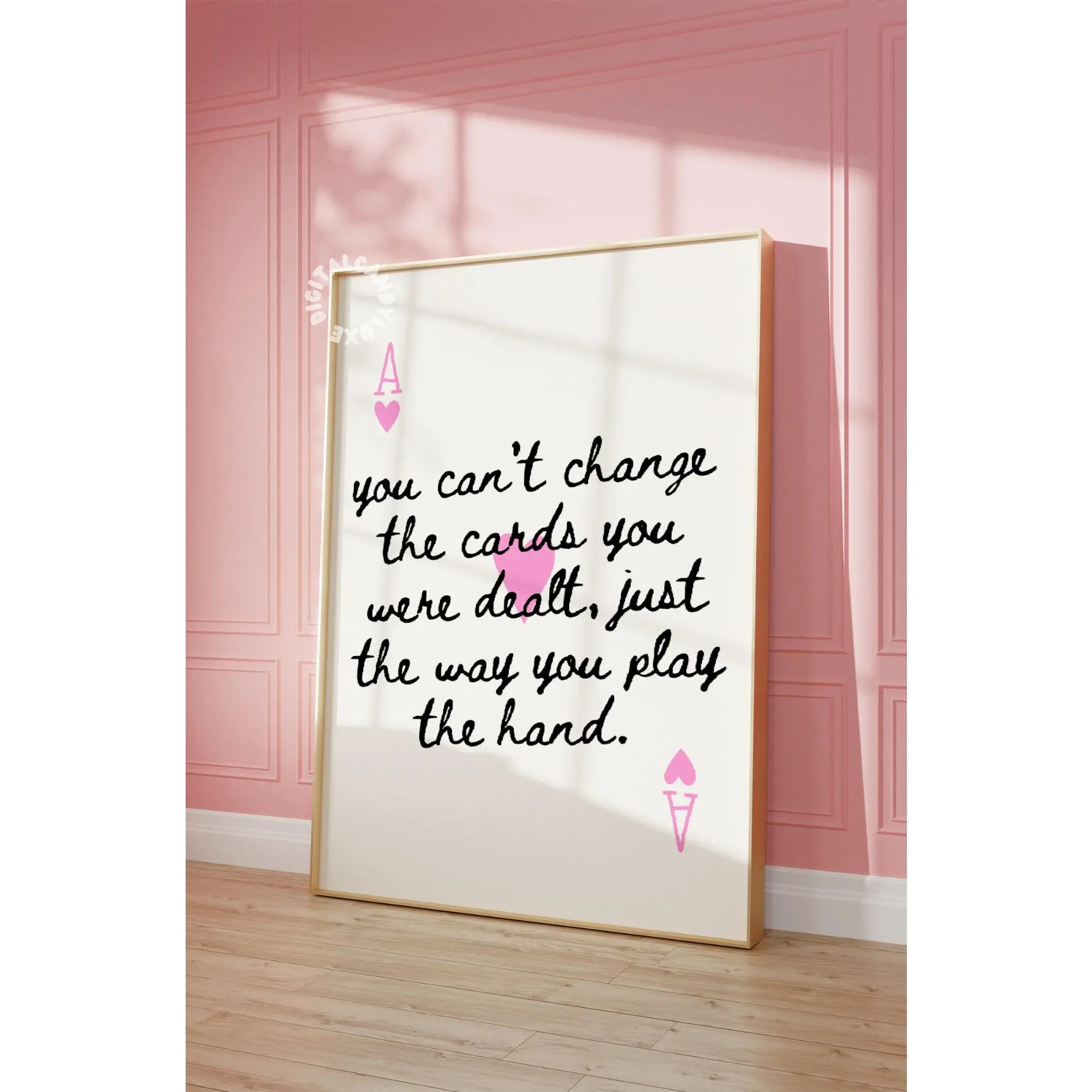 Trendy Wall Art Prints Retro Playing Card Wall Print Trendy Printable Art Pink Preppy Aesthetic Wall Decor Girly Digital Prints