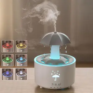 Rotating Water Drop Umbrella Aromatherapy Humidifier - Atomizer with Remote Control, LED Seven Night Lights, Waterless Protection, Suitable for Office and Bedroom Home Decoration, Universal for All Seasons, Holiday Gift