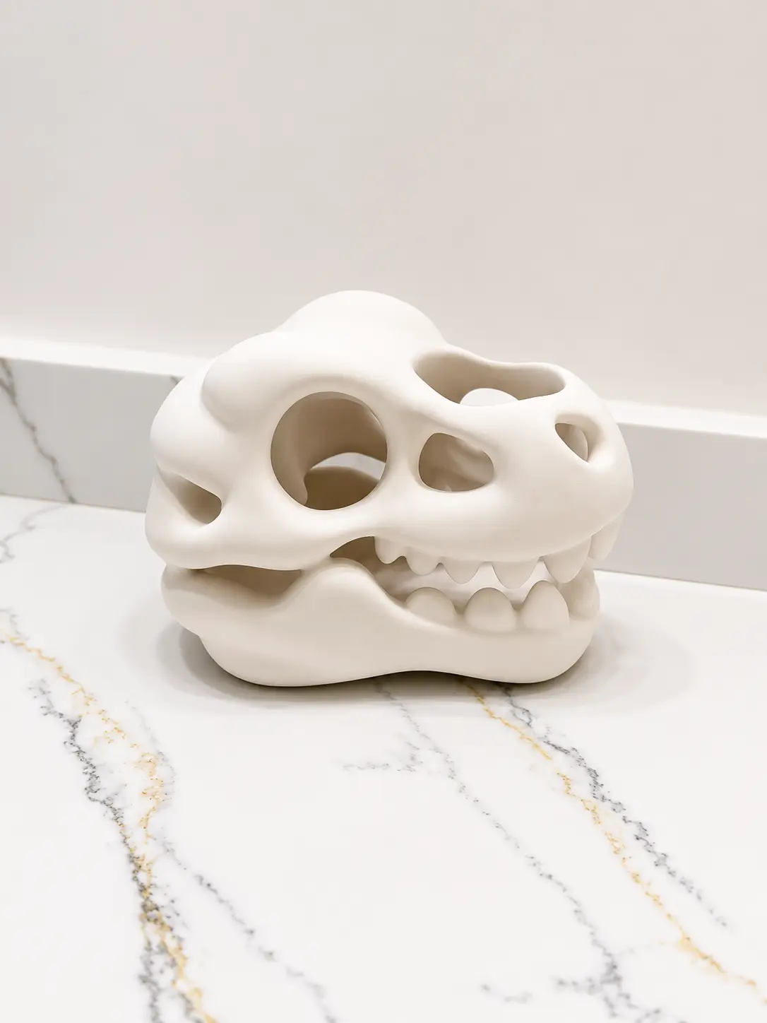 Skull inspired toothbrush or office supply holder