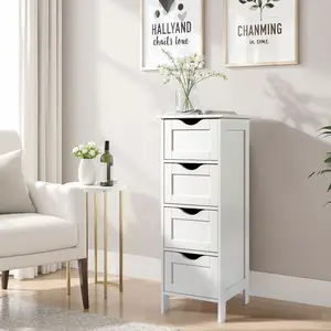 4-Drawer Storage Cabinet – Premium MDF, Stylish & Versatile for Bathroom, Kitchen, or Living Room