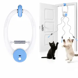 Interactive Cat Toys for Indoor Cats, Automatic Electric Door Hanging Teaser with Mouse, USB-C Rechargeable Self-Play Rotation Irregular Jumping Wand Toy, Bored Cat Enrichment, Kitten & Adult Cat Hunting Instinct ToyI