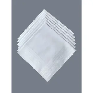 Thin feel 6PCS pure cotton white handkerchief satin satin  gentleman handkerchief suit school DIY doodle supplies solid color