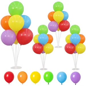 4 Balloon Stand Kit for Table with Base, Rainbow Balloon Holders for Birthday Decorations