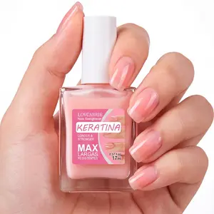 LOVCARRIE New Arrival 17ml Max Keratina Natural Pink Nail Hardener, Nourish and Protect the Peeling, Brittle, Soft and Weak Nails, Fast Drying Formula, Gloss Nail Strengthener,High Shine Hard Shield Protection Layer, Alcohol Free, Nail Care Solution Oil