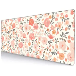 Floral Pattern Mouse Pad, Rectangle Gaming Mouse Pad, Anti-slip Mousepad for Home Office Game Room Desk, Office Desk Keyboard Mouse Mat