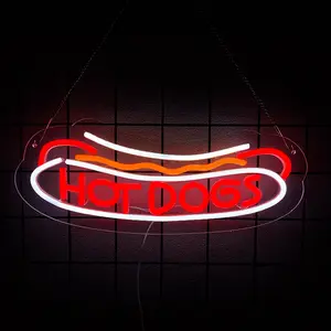 Balanar HOT DOGS Neon Signs for Wall Decor Neon Lights for HOT DOGS Shop Led Business Signs Suitable for Fast Food shops Christmas Birthday Party Gift Led Art Wall Hanging Decorative Lights
