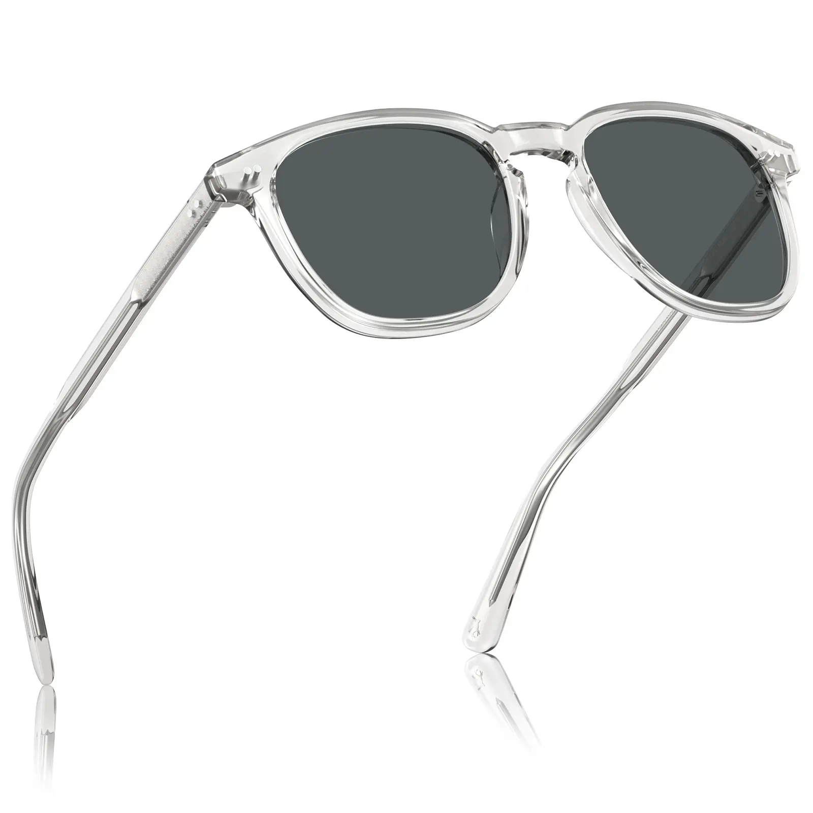 CARFIA Men's Retro Square Acetate Sunglasses with Keyhole Bridge, Polarized Lens with 100% UV Protection for Outdoor Driving, Men's Sunglasses