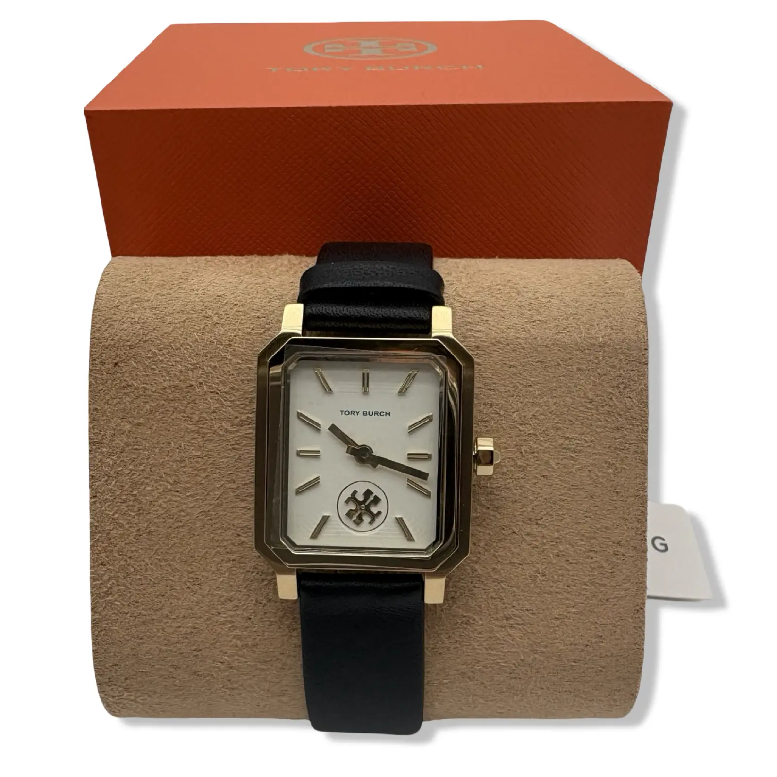 Pre-owned Tory Burch Women's The Robinson Watch, Ivory/Gold/Black, One Size B07CHSNF7N