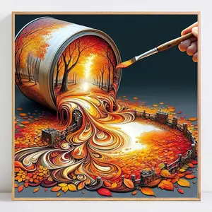 Tree Pattern DIY Diamond Arts Colorful Painting Kit without Frame, Full Round Diamond Arts Crafts Kit, Wall Art Decor for Home, Diamond Painting Kits
