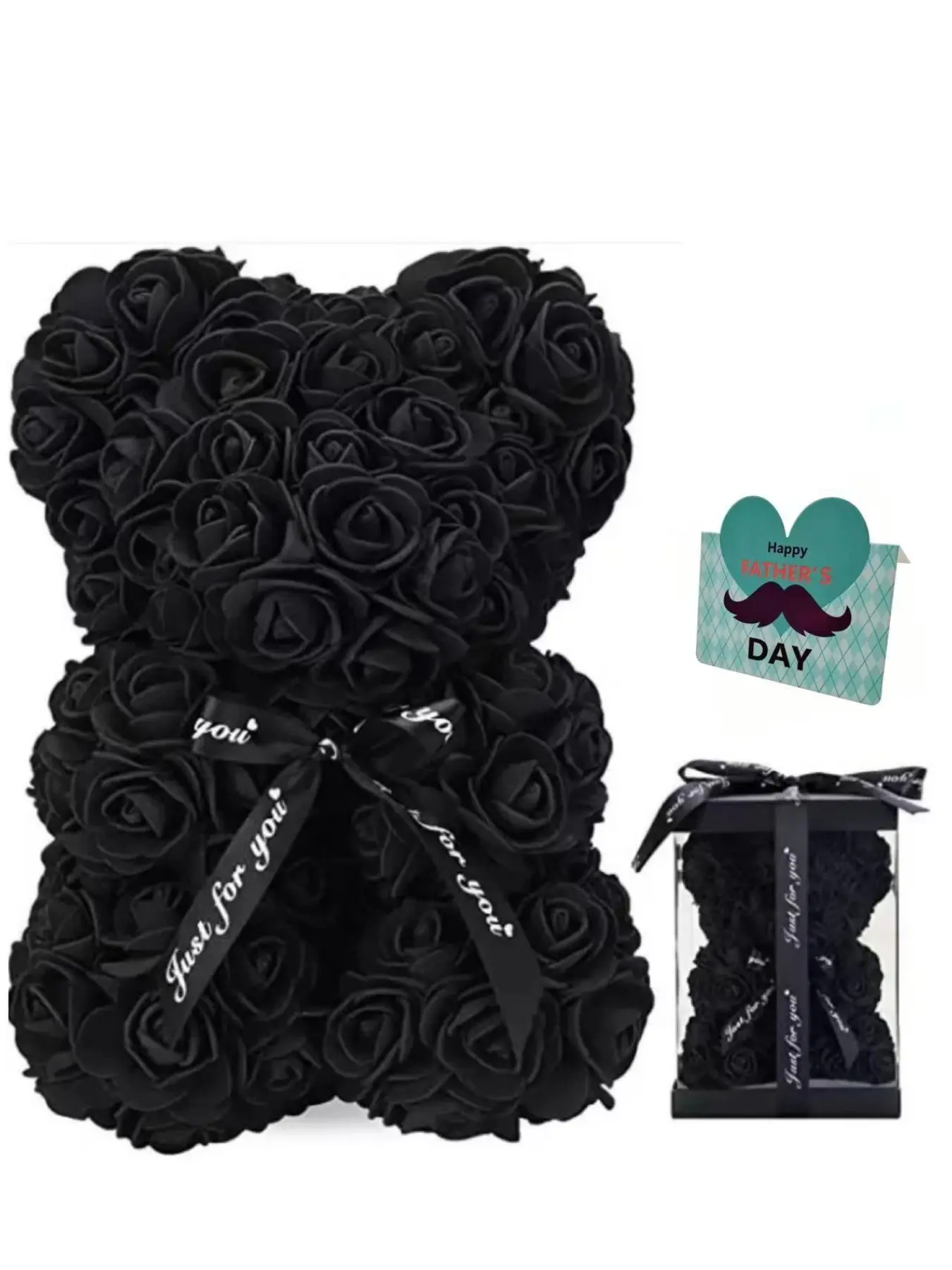 Father's Day Gift Handmade Rose Bear Bow Small Bear, Perfect Holiday Present for Dad, Dad Gifts, Unique Crafted Keepsake for Special Occasions