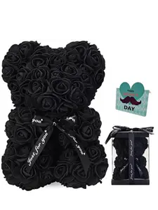 Father's Day Gift Handmade Rose Bear Bow Small Bear, Perfect Holiday Present for Dad, Dad Gifts, Unique Crafted Keepsake for Special Occasions