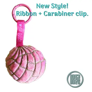 Plush Concha Key Chain with Carabiner Clip