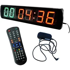 AZOOU Green and Red 4-inch High LED Gym Interval Timer Programmable Wall Clock