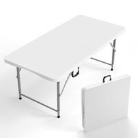 4ft-Foldable height-adjustable table-white