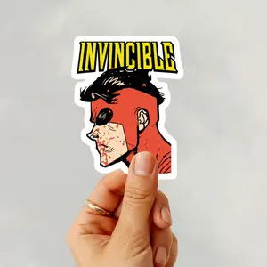 Battle Worn Invincible Vinyl Sticker, Mark Grayson Comic Hero Decal, Superhero Waterproof Laptop Car Water Bottle Sticker