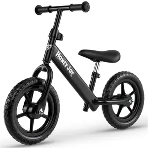 Toddler Balance Bike for 2-5 Years - Adjustable Height, 6.3LBS Lightweight & 11" Foam Tires-Black