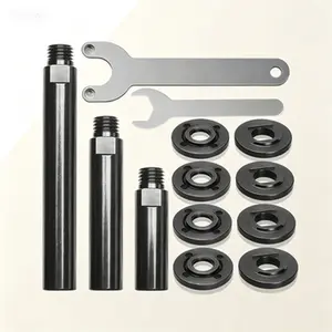 5/8"-11 Thread Angle Grinder Accessories Kit with 3 Extension Rods and Multiple Flange Nuts, Compatible with Major Grinder Brands, 5.5/4/3 Inch Sizes, Includes Spanner Wrench for Secure Installation