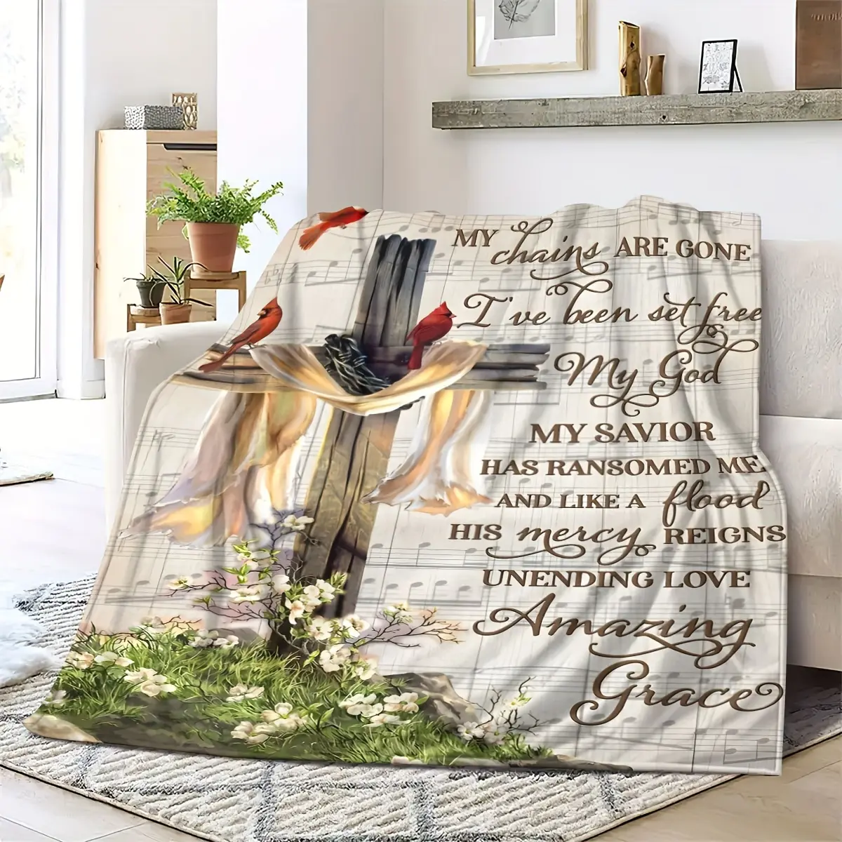 A Comfortable Blanket Full of Respect and Gratitude. A Combination of a Cross and a Letter. The Best Choice to Give to the Person You Admire and Thank. Made of High-quality Flannel