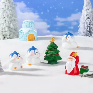 4PCS Mini Snowman Figurines, Christmas Micro Landscape Ornaments with Hats for DIY Fairy Garden, Desktop Decor & Holiday Display