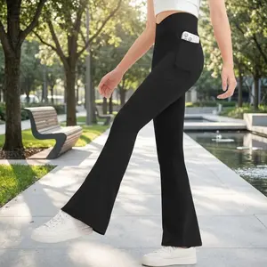 Girls' Flare Leggings Kids Bell Bottom High Waisted Yoga Dance Flared Bootcut Pants - Stretchy Comfortable Soft Fabric for Dance Practice Yoga Class Casual Wear Fashionable Toddler Children's Clothing