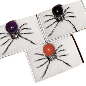 Crystal Spider Amulet with Assorted Gemstones used for Protection & Alignment