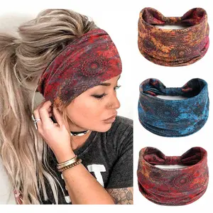 Head Band Knoted Sweatband Turban Stretch Hair Bands Yoga Running Elastic Headband Stylish Wrap