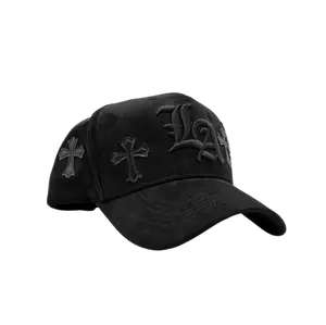 31 Hats Gothic Letter Black Vintage Baseball Cap Cross Embroidered Streetwear Adjustable Curved Brim Distressed Fashion Hat Unisex Casual Urban Snapback Cap