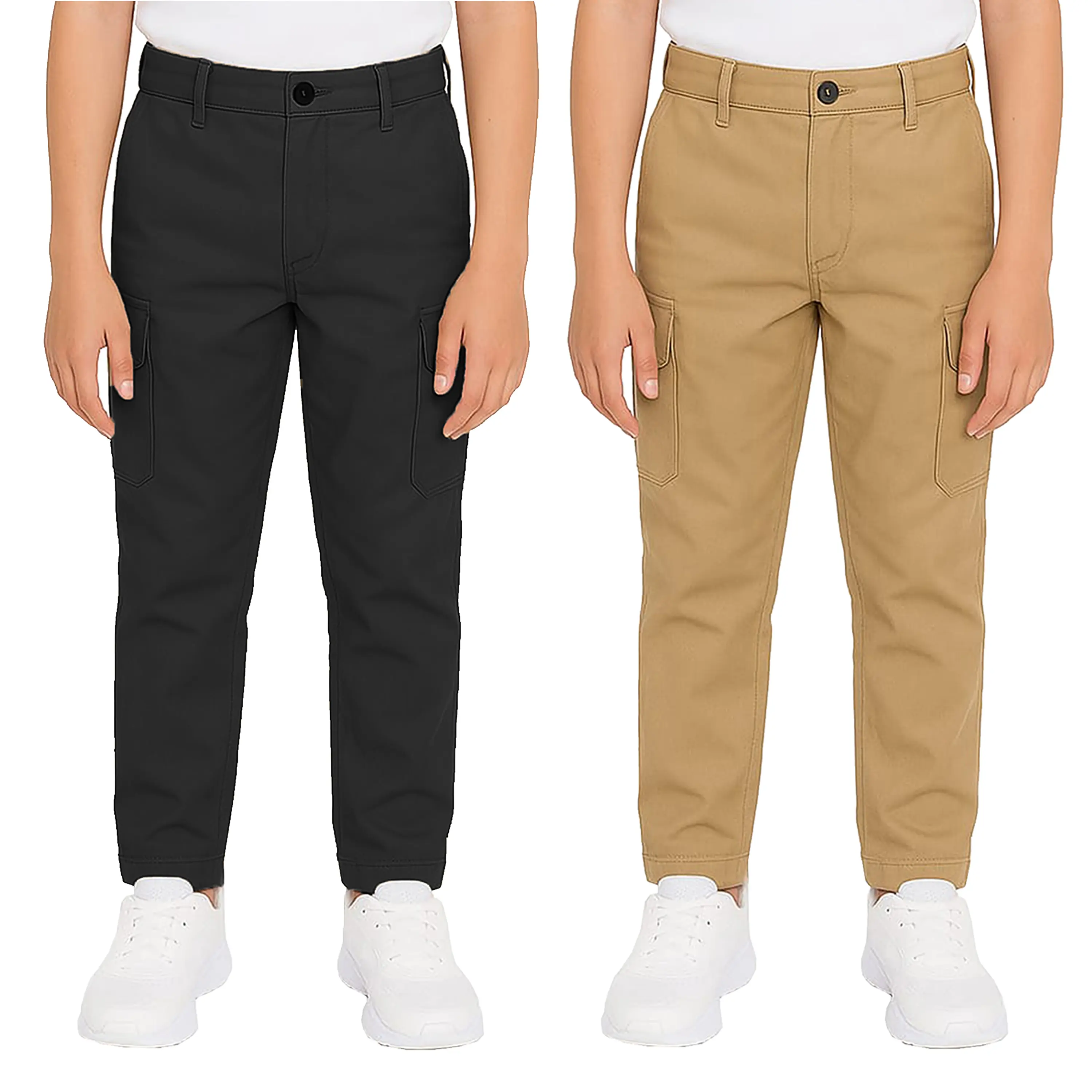 (2 Pack) Black - Khaki