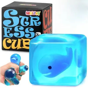 Ocean Cube Extrudable Toy |   Fun Blue Slow Rebound Soft Toy, School Reward, Anxiety Relief Press Toy, Portable and Relaxing Squeeze Toy for Easter, Valentine's, Christmas