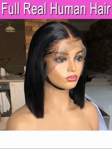 13x4 HD Lace Front Wigs 100% Real Premium Human Hair Bob Wigs Straight Natural Color Human Hair Wig 13x4 Lace Frontal Wigs For Women Brazilian Human Hair Wigs Transparent Lace Frontal Wig Lace Front Bobs