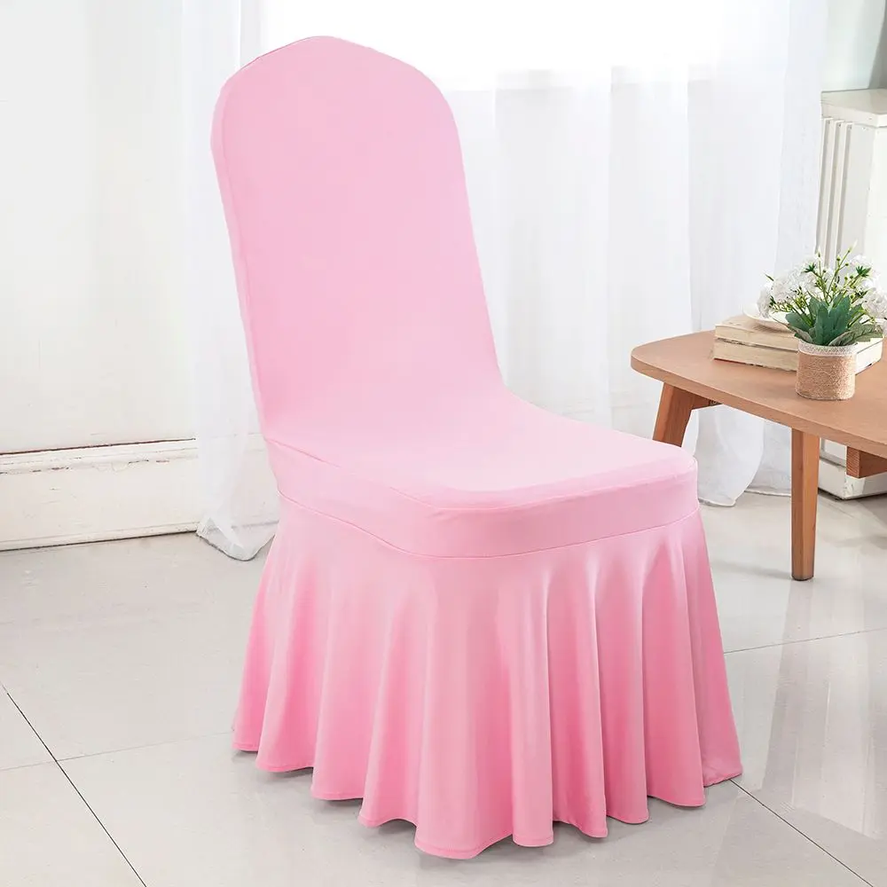 Premium Spandex Banquet Skirt Chair Cover - Pink (1pc)