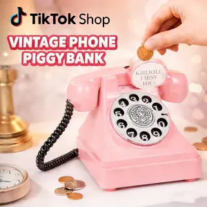 Retro Phone Piggy Bank for Kids – Cute Plastic Coin Bank, Fun Savings Gift for Boys & Girls Decoration